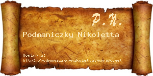 Podmaniczky Nikoletta névjegykártya